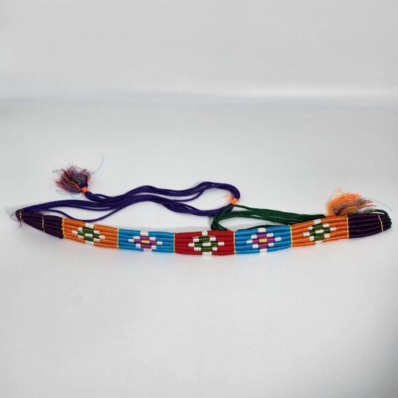 Unbranded Accessories - Colorful Round Hand Woven Tribal for Friendship Bow and Arrow Tie Belt Vintage